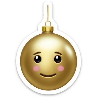 A metallic Christmas gold ornament sticker