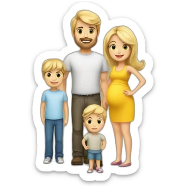 Family;brunet-dad,blonde-haired-mother-who-is-pregnant,blonde-haired-2years old-boy sticker