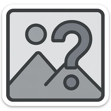 minimal icon style image placeholder emoji, gray color, large question mark overlay sticker