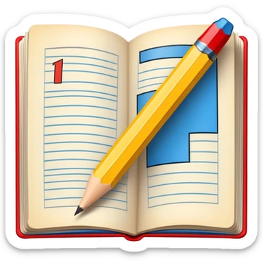 Create a vibrant emoji representing comic books and graphic novels as an art form. The design should feature a large, open comic book with vintage comic panels on the pages. Include a pencil (without a hand) gently writing text or sketching on the pages. The comic panels should have bold lines and retro-style artwork with classic comic book visuals. Use bright, energetic colors like red, yellow, and blue to evoke excitement and creativity. The overall design should feel dynamic, vintage, and artistic. Make the background transparent. sticker