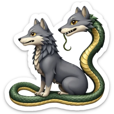 un lupo ed un serpente sticker