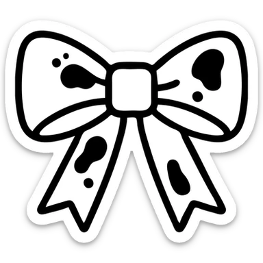 pink ribbon bow with blood stains sticker