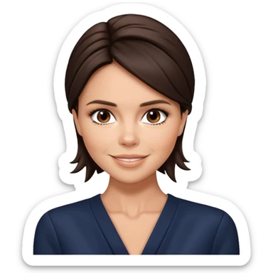 Victoria Beckham with dark brown hair sticker