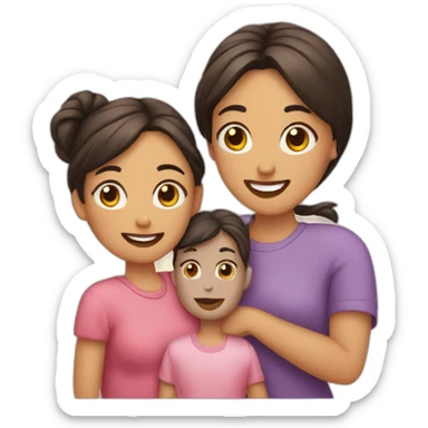 Famila de 3 mamá, hijo, hija sticker