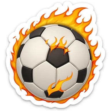 soccer ball on fire sticker