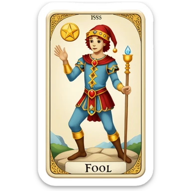 Tarot Card with the fool on it  sticker