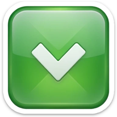 check mark button green square (ios style) sticker