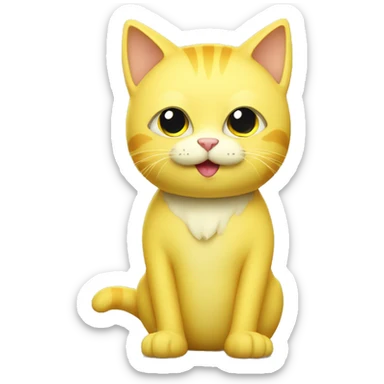 light yellow cat in banana costume sticker