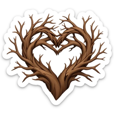  branches in the shape of a heart sticker