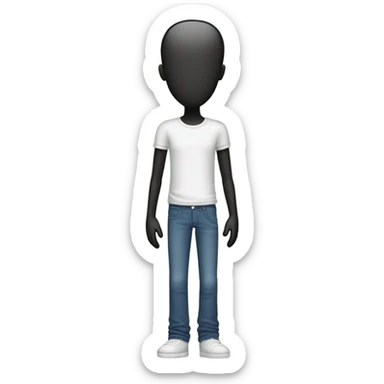 slender man wearing jeans and tee shirt sticker