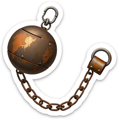 ball and chain with ankle cuff sticker