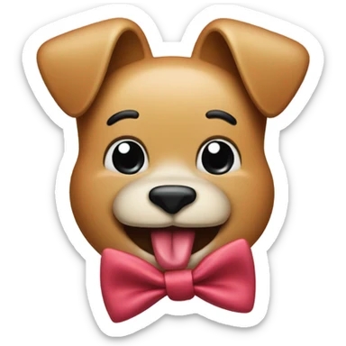 Tongue sticking out face with bowtie sticker