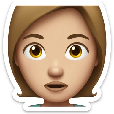 Uncomfortable and angry white pregnant woman with brown hair sticker