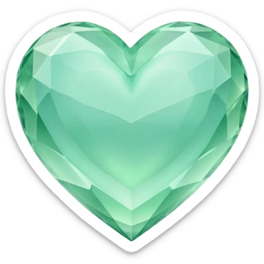 Crystals Pastel green heart 3D  sticker