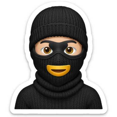 Ski mask black sticker