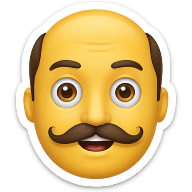emoji face with a handlebar moustache sticker