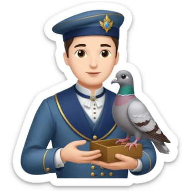 Lord sending another lord a carrier pigeon sticker