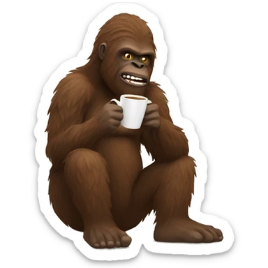 Sasquatch drinking coffee  sticker
