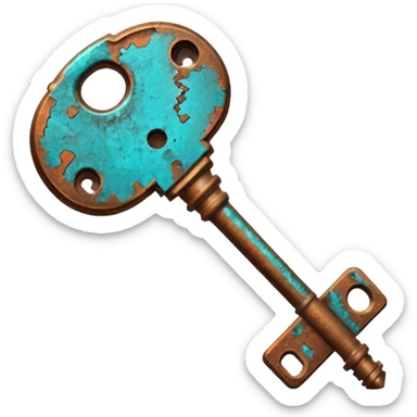 Rusted key with patina.





















 sticker