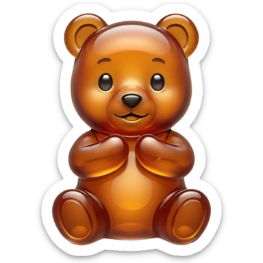 Brown gummy bear sticker