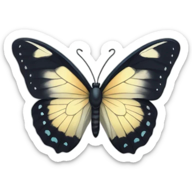 Butterfly with white heart  sticker