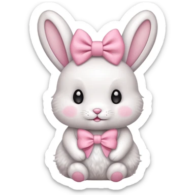 Cutie bunny and bow sticker