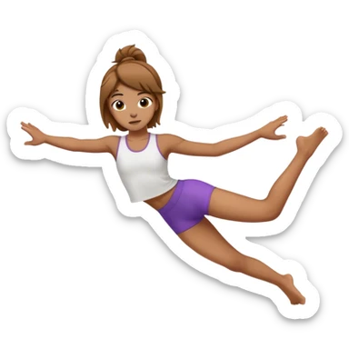 Teen with light brown hair doing split sticker