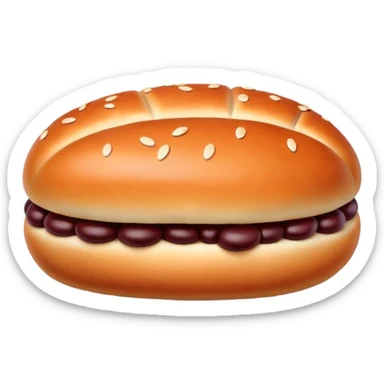 Red bean bun, sweet Chinese bread with red bean paste filling sticker