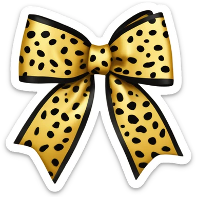 leopard print bow  sticker