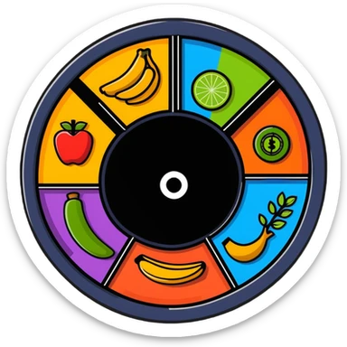 balanced lifestyle wheel with movement, nutrition, rest, and vitality sticker