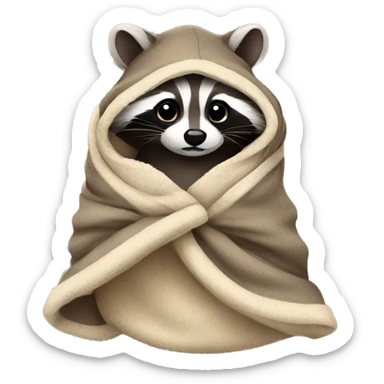 Raccoon in blanket sticker