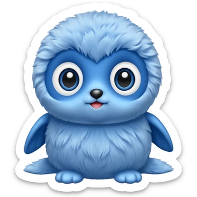 Blue seal plush toy sticker