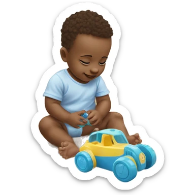 Baby playing with toy on the floow sticker