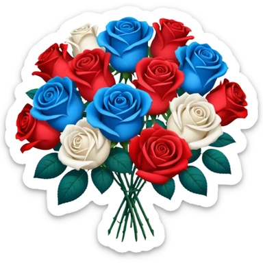 Red, white, and blue boquet sticker