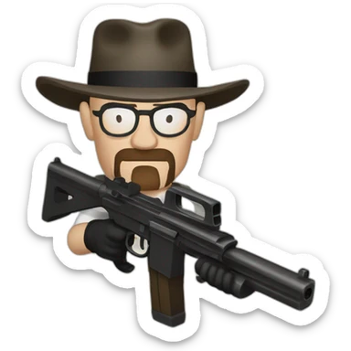 walter white with gun sticker
