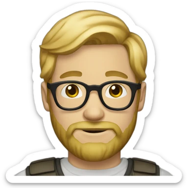 20s blonde guy with glasses and beard sticker
