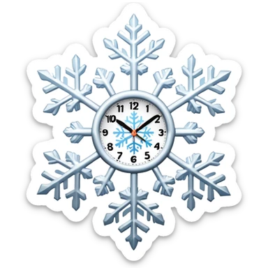 Clock with a snowflake sticker