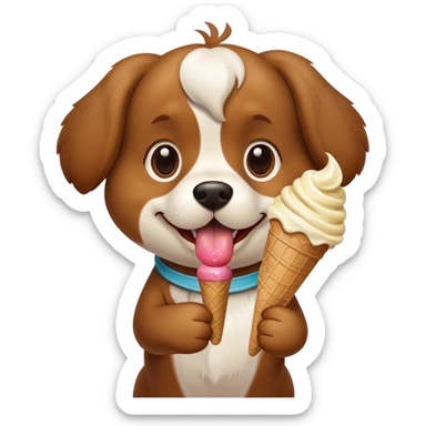 Perro comiendo helado sticker