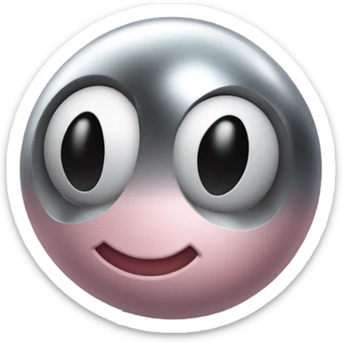 Metal cute black eyes Kirby ball driving on 4 car wheels sticker