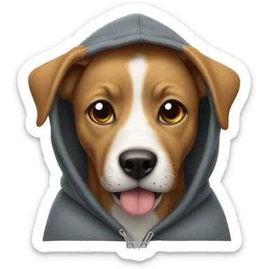Dog with a hoodie on sticker