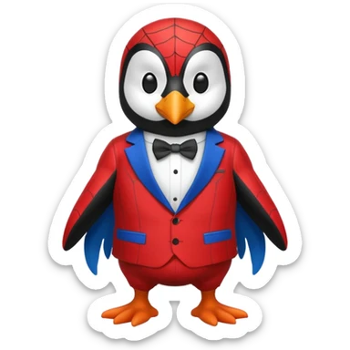 Penguin spiderman without a cape sticker