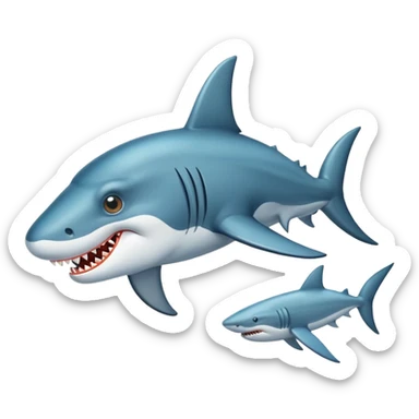 Caballo con aletas e tiburón sticker