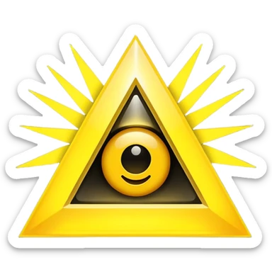 illuminati triangle with rays emoji style sticker