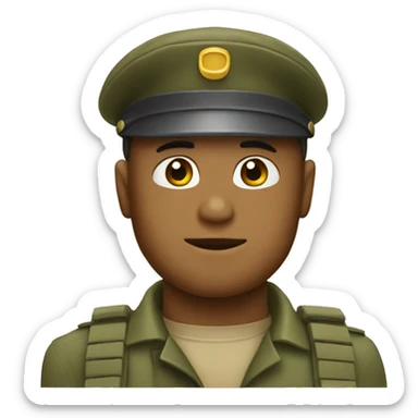 saluting face soldier sticker