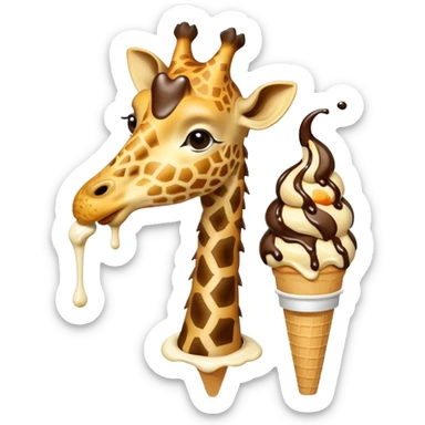 Giraffe with Ice Creams
Giraffe licking tall cone

 sticker