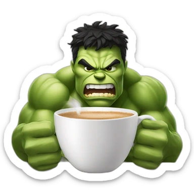 Hulk drinking cappuccino  sticker