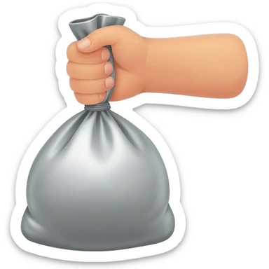 mano con bolsa de plata sticker