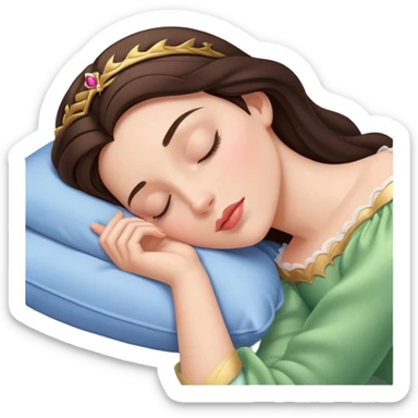 Brunette sleeping beauty sticker