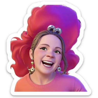 smiling girl with jewelry sticker