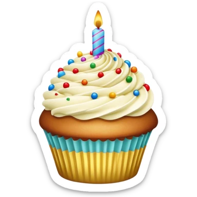 Fancy Birthday cake cupcake sticker